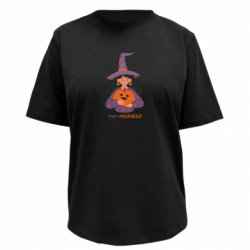 Футболка премиум женская FATLINE Happy Halloween! Девушка Ведьма - FATLINE Футболка премиум женская FATLINE Happy Halloween! Девушка Ведьма