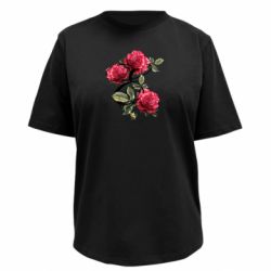 Футболка премиум женская FATLINE Буква Е с розами - FATLINE Футболка премиум женская FATLINE Буква Е с розами