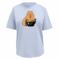 Футболка преміум жіноча FATLINE Капібара з локшиною - FATLINE Футболка преміум жіноча FATLINE Капібара з локшиною