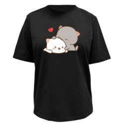 Футболка премиум женская FATLINE Кот целует кошку - FATLINE Футболка премиум женская FATLINE Кот целует кошку