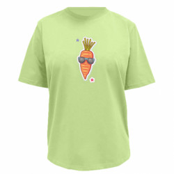 Футболка премиум женская FATLINE морковь яркая цветная в очках - FATLINE Футболка премиум женская FATLINE морковь яркая цветная в очках