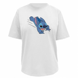 Футболка преміум жіноча FATLINE Стіч стрибає - FATLINE Футболка преміум жіноча FATLINE Стіч стрибає