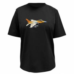 Футболка премиум женская FATLINE Истребитель ф-16 - FATLINE Футболка премиум женская FATLINE Истребитель ф-16