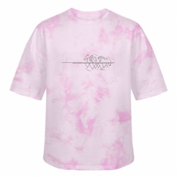 Футболка тай-дай оверсайз FATLINE Abstraction mountains and triangles - FATLINE Футболка тай-дай оверсайз FATLINE Abstraction mountains and triangles