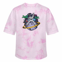 Футболка тай-дай оверсайз FATLINE Astronaut on the moon - FATLINE Футболка тай-дай оверсайз FATLINE Astronaut on the moon