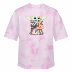 Футболка тай-дай оверсайз FATLINE Baby Yoda eats pizza - FATLINE Футболка тай-дай оверсайз FATLINE Baby Yoda eats pizza
