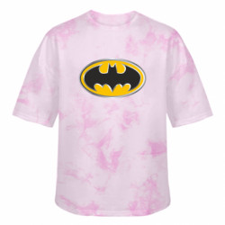 Футболка тай-дай оверсайз FATLINE Batman Gold Logo - FATLINE Футболка тай-дай оверсайз FATLINE Batman Gold Logo