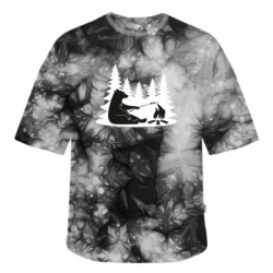 Футболка тай-дай оверсайз FATLINE Bear on picnic - FATLINE Футболка тай-дай оверсайз FATLINE Bear on picnic