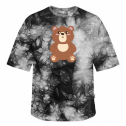 Футболка тай-дай оверсайз FATLINE Brown little bear - FATLINE Футболка тай-дай оверсайз FATLINE Brown little bear