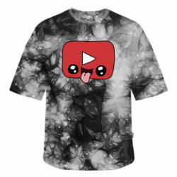 Футболка тай-дай оверсайз FATLINE Cheerful YouTube - FATLINE Футболка тай-дай оверсайз FATLINE Cheerful YouTube