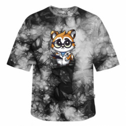 Футболка тай-дай оверсайз FATLINE Червона панда лікар - FATLINE Футболка тай-дай оверсайз FATLINE Червона панда лікар