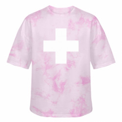 Футболка тай-дай оверсайз FATLINE Червоний хрест - FATLINE Футболка тай-дай оверсайз FATLINE Червоний хрест