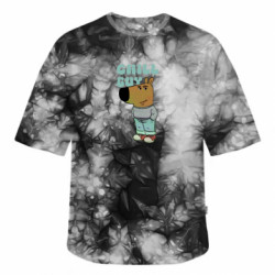 Футболка тай-дай оверсайз FATLINE Чілловий хлопець - FATLINE Футболка тай-дай оверсайз FATLINE Чілловий хлопець