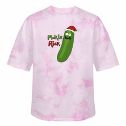 Футболка тай-дай оверсайз FATLINE Cucumber Rick in a Christmas hat - FATLINE Футболка тай-дай оверсайз FATLINE Cucumber Rick in a Christmas hat