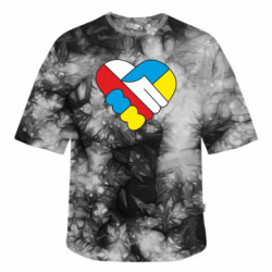 Футболка тай-дай оверсайз FATLINE Дружба України та Польщі - FATLINE Футболка тай-дай оверсайз FATLINE Дружба України та Польщі