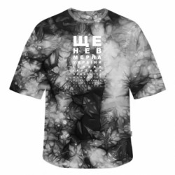 Футболка тай-дай оверсайз FATLINE Гимн Украины - FATLINE Футболка тай-дай оверсайз FATLINE Гимн Украины