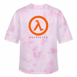 Футболка тай-дай оверсайз FATLINE Half-life logotype - FATLINE Футболка тай-дай оверсайз FATLINE Half-life logotype