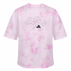 Футболка тай-дай оверсайз FATLINE Херсон на мапі України