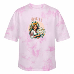 Футболка тай-дай оверсайз FATLINE Хуманизация ромашки - FATLINE Футболка тай-дай оверсайз FATLINE Хуманизация ромашки