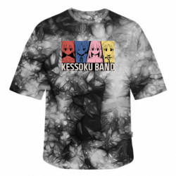 Футболка тай-дай оверсайз FATLINE Kessoku band girls - FATLINE Футболка тай-дай оверсайз FATLINE Kessoku band girls
