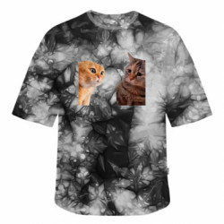 Футболка тай-дай оверсайз FATLINE Коти розмовляють Мем - FATLINE Футболка тай-дай оверсайз FATLINE Коти розмовляють Мем