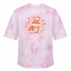 Футболка тай-дай оверсайз FATLINE Лисёнок - FATLINE Футболка тай-дай оверсайз FATLINE Лисёнок