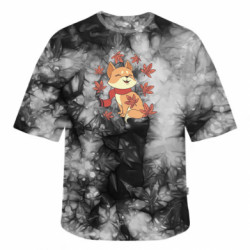 Футболка тай-дай оверсайз FATLINE Лиса Осень - FATLINE Футболка тай-дай оверсайз FATLINE Лиса Осень