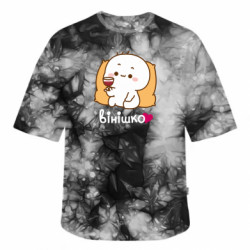 Футболка тай-дай оверсайз FATLINE Люблю вінішко - FATLINE Футболка тай-дай оверсайз FATLINE Люблю вінішко