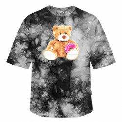 Футболка тай-дай оверсайз FATLINE Мягкий мишка - FATLINE Футболка тай-дай оверсайз FATLINE Мягкий мишка
