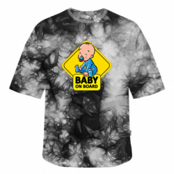 Футболка тай-дай оверсайз FATLINE Малюк у машині - FATLINE Футболка тай-дай оверсайз FATLINE Малюк у машині