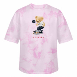 Футболка тай-дай оверсайз FATLINE Мишка тедди на скейте - FATLINE Футболка тай-дай оверсайз FATLINE Мишка тедди на скейте