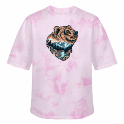 Футболка тай-дай оверсайз FATLINE Mountain bear - FATLINE Футболка тай-дай оверсайз FATLINE Mountain bear