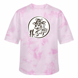 Футболка тай-дай оверсайз FATLINE Не Быкуй! - FATLINE Футболка тай-дай оверсайз FATLINE Не Быкуй!