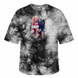 Футболка тай-дай оверсайз FATLINE Небезпечна Харлі Квінн - FATLINE Футболка тай-дай оверсайз FATLINE Небезпечна Харлі Квінн