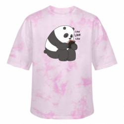 Футболка тай-дай оверсайз FATLINE Панда лайк - FATLINE Футболка тай-дай оверсайз FATLINE Панда лайк
