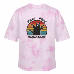 Футболка тай-дай оверсайз FATLINE Pew Pew Madafakas!