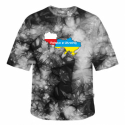 Футболка тай-дай оверсайз FATLINE Польща з Україною - FATLINE Футболка тай-дай оверсайз FATLINE Польща з Україною