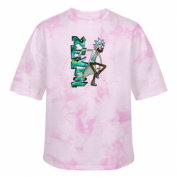 Футболка тай-дай оверсайз FATLINE Rick and text Morty - FATLINE Футболка тай-дай оверсайз FATLINE Rick and text Morty