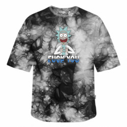 Футболка тай-дай оверсайз FATLINE Rick fuck you - FATLINE Футболка тай-дай оверсайз FATLINE Rick fuck you