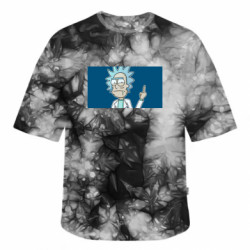 Футболка тай-дай оверсайз FATLINE Рік показує факью - FATLINE Футболка тай-дай оверсайз FATLINE Рік показує факью