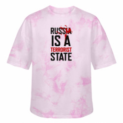 Футболка тай-дай оверсайз FATLINE Russia is a terrorist state - FATLINE Футболка тай-дай оверсайз FATLINE Russia is a terrorist state