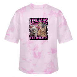 Футболка тай-дай оверсайз FATLINE Lesbians eat what?! - FATLINE Футболка тай-дай оверсайз FATLINE Lesbians eat what?!