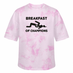 Футболка тай-дай оверсайз FATLINE Breakfast of champions - FATLINE Футболка тай-дай оверсайз FATLINE Breakfast of champions