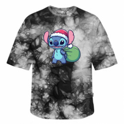 Футболка тай-дай оверсайз FATLINE Stitch Santa with presents - FATLINE Футболка тай-дай оверсайз FATLINE Stitch Santa with presents