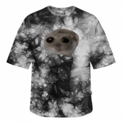 Футболка тай-дай оверсайз FATLINE Сумний хом'як мем - FATLINE Футболка тай-дай оверсайз FATLINE Сумний хом'як мем