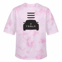 Футболка тай-дай оверсайз FATLINE Tesla Car - FATLINE Футболка тай-дай оверсайз FATLINE Tesla Car
