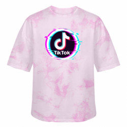 Футболка тай-дай оверсайз FATLINE Tik tock glitch ring - FATLINE Футболка тай-дай оверсайз FATLINE Tik tock glitch ring