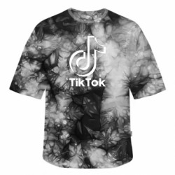 Футболка тай-дай оверсайз FATLINE Тик Ток - FATLINE Футболка тай-дай оверсайз FATLINE Тик Ток