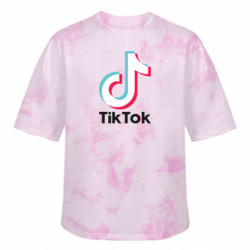 Футболка тай-дай оверсайз FATLINE Tiktok logo - FATLINE Футболка тай-дай оверсайз FATLINE Tiktok logo