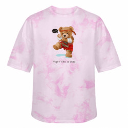 Футболка тай-дай оверсайз FATLINE Медведь боксер - FATLINE Футболка тай-дай оверсайз FATLINE Медведь боксер